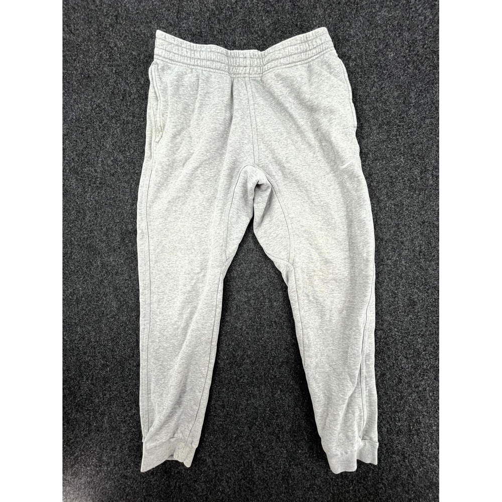 Nike Athletic Sweatpants Mens Large Gray Fleece Swoosh Elastic Waist Tapered Leg